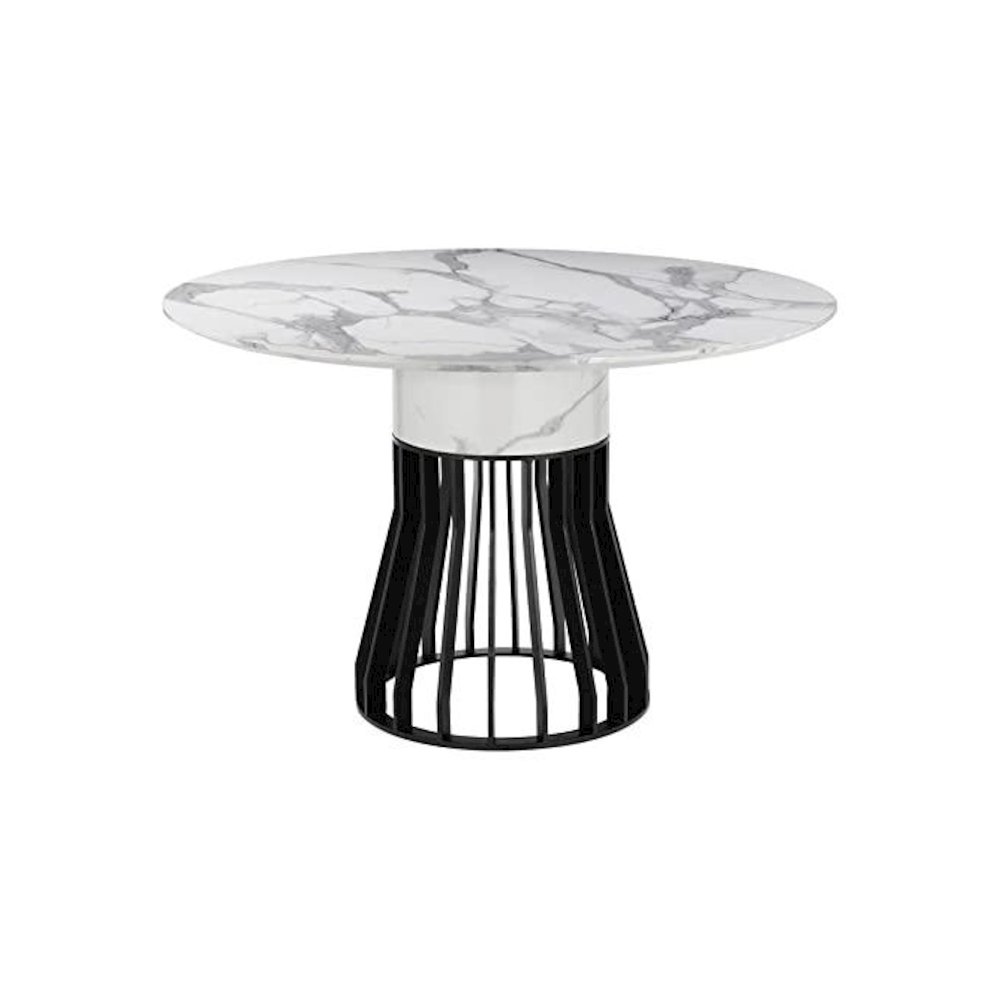 Gina 47" Table Black/White Faux Marble. Picture 1