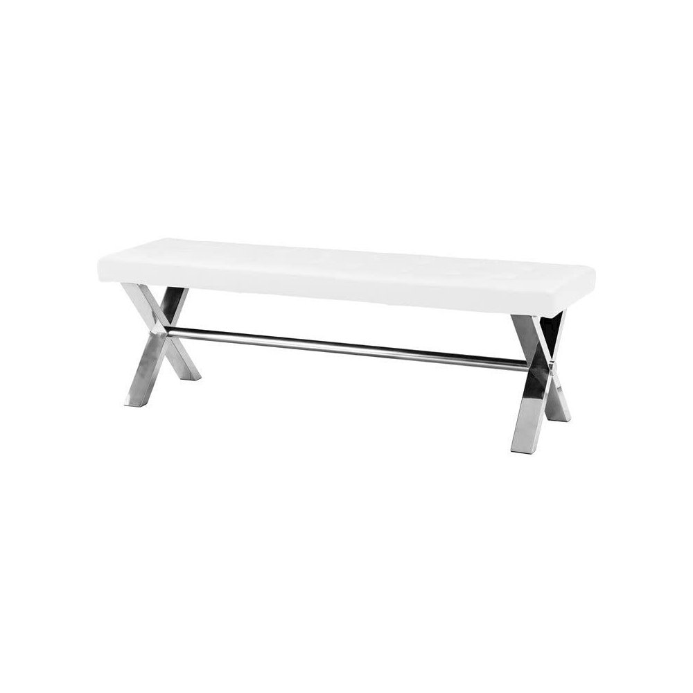 Beverly Bench Faux Leather White. Picture 2