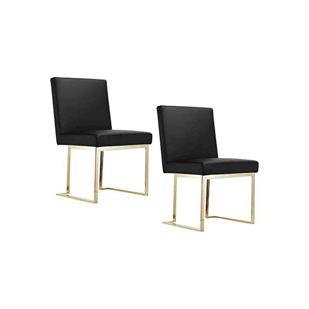 Gold Dexter Side Chair Black (Set Of 2). Picture 1