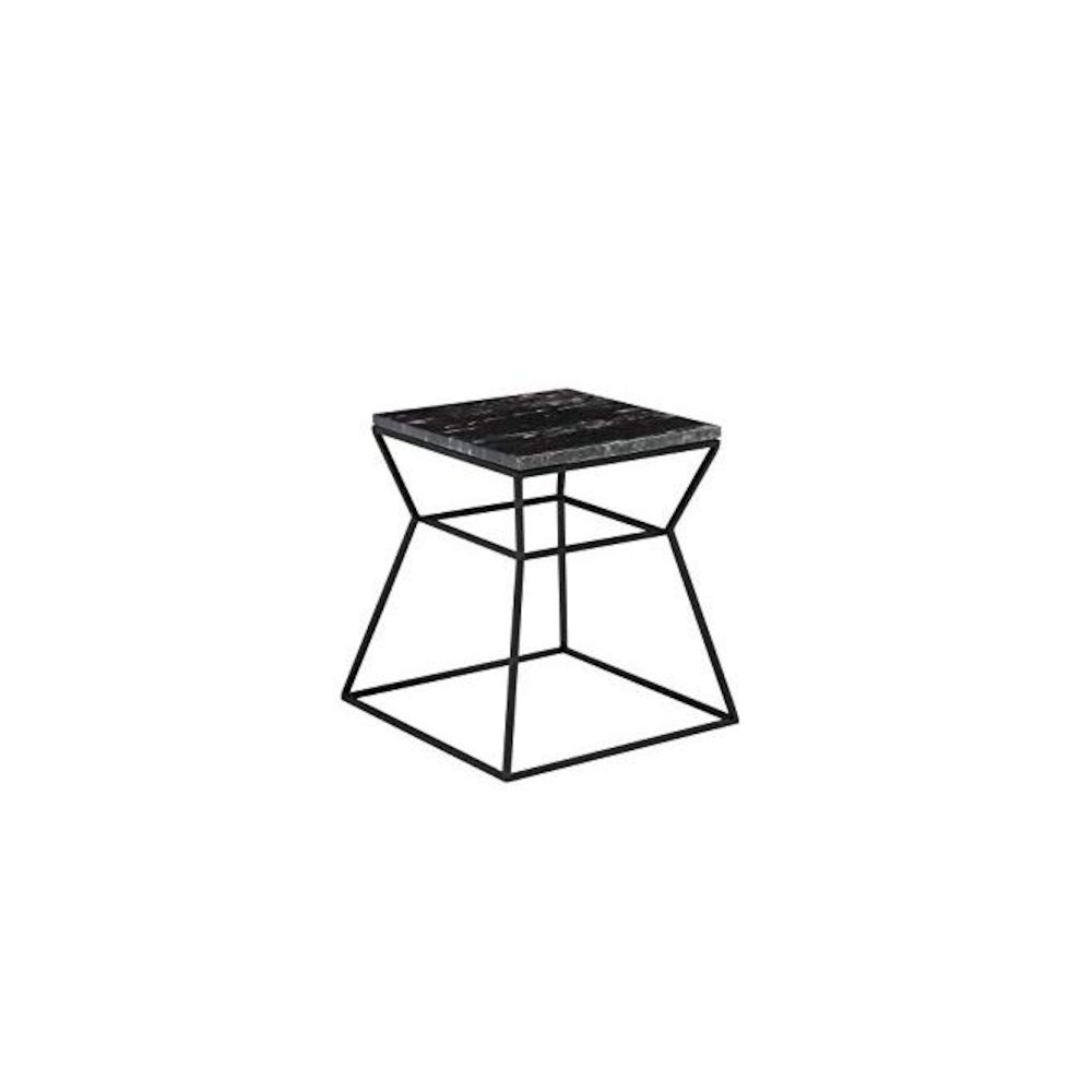 Geo Side Table Black Frame With Black Marbel Top. Picture 1