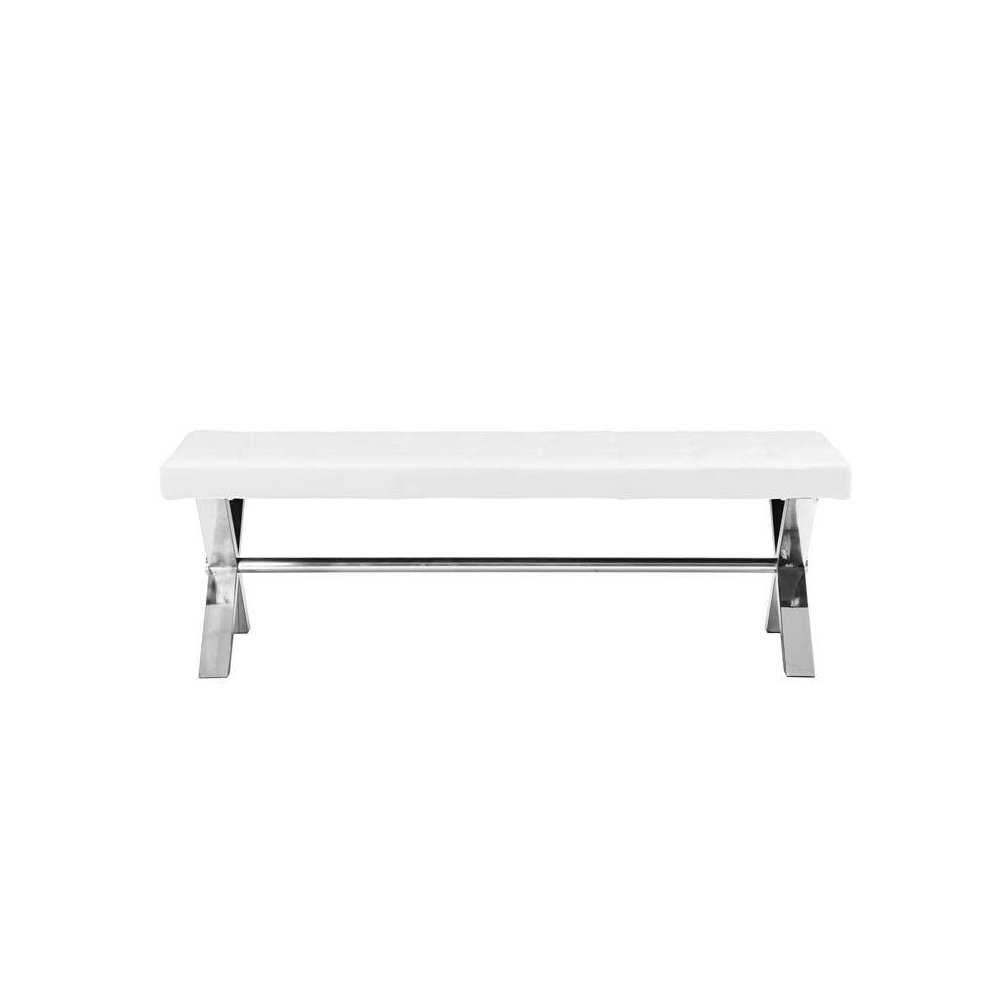 Beverly Bench Faux Leather White. Picture 1