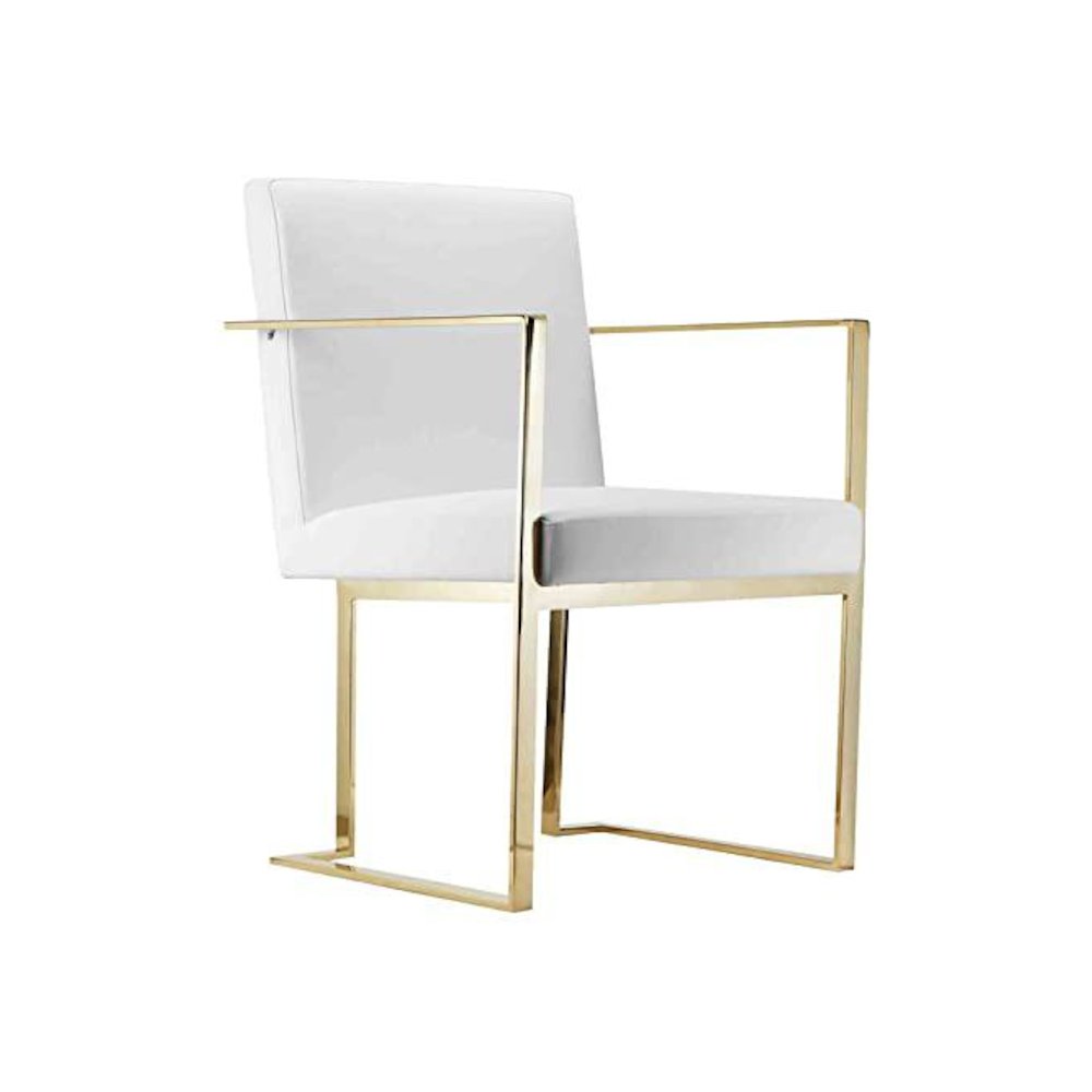 Gold Dexter Arm Chair White. Picture 1