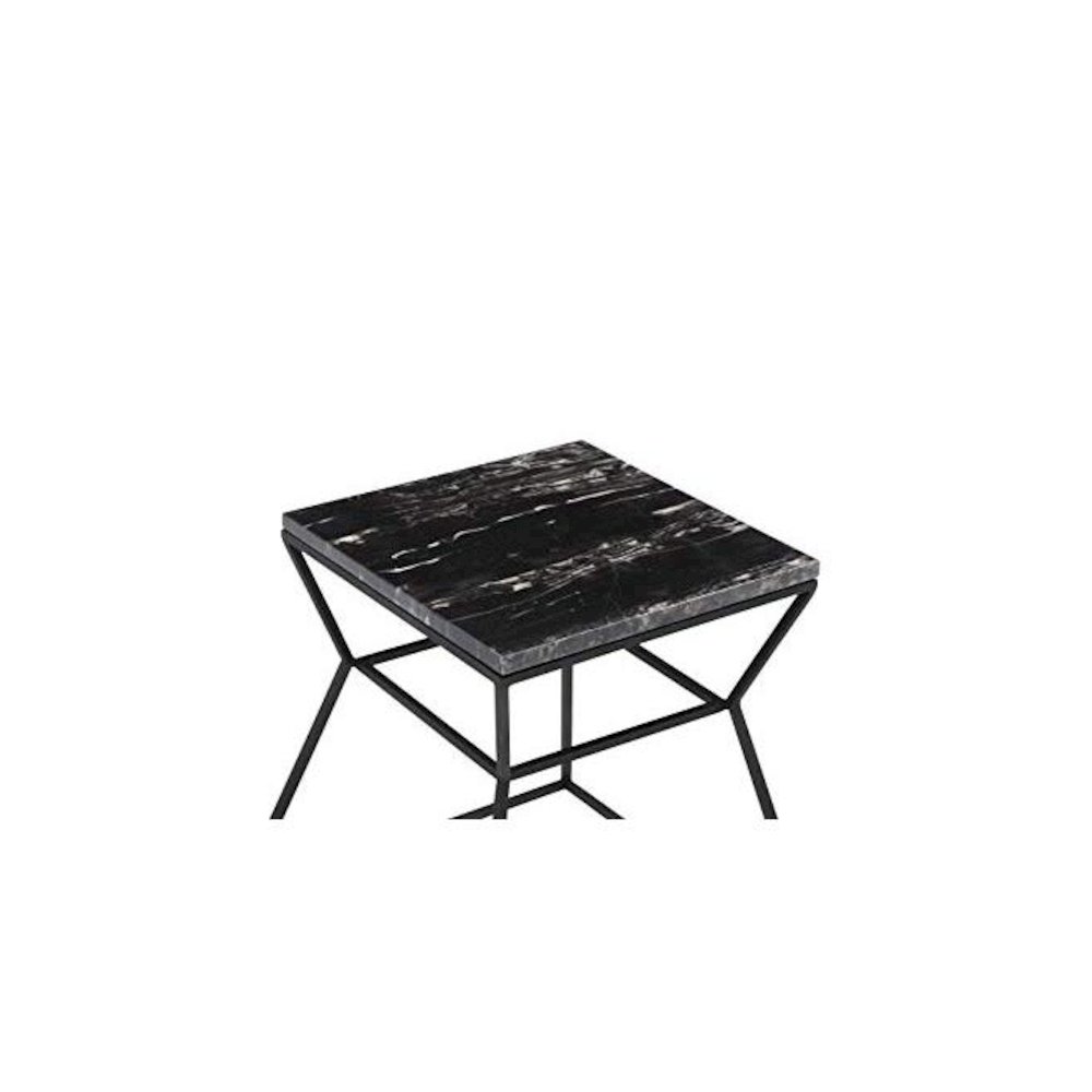 Geo Side Table Black Frame With Black Marbel Top. Picture 8
