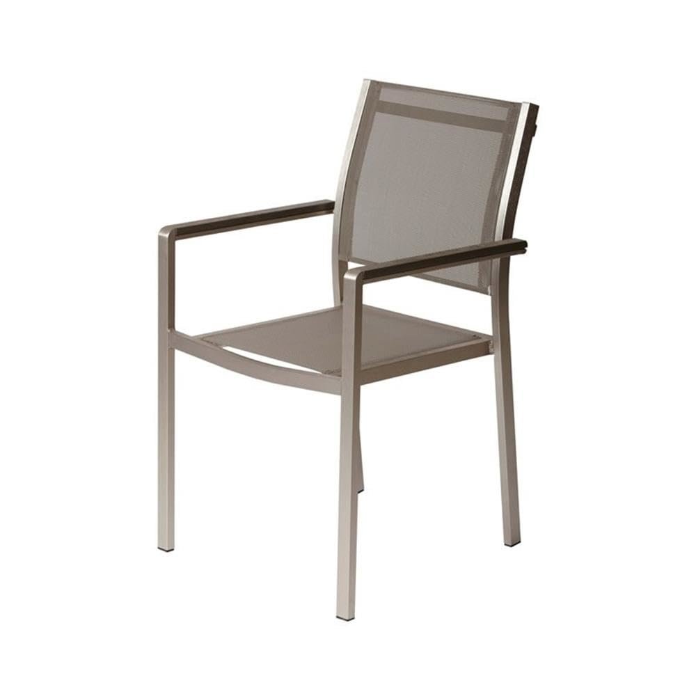 David Dining Chairs, Brushed Grey In Aluminum, Textilene. Picture 2