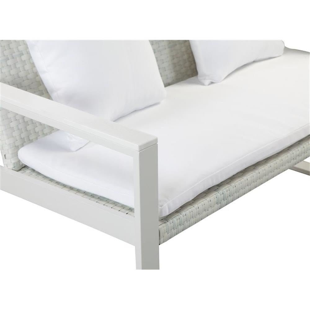Chester 4 Piece Sofa, White & White In Aluminum, Rattan. Picture 4