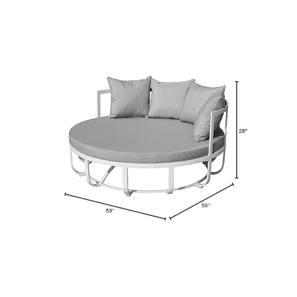 Naples Daybed, Taupe In Aluminum. Picture 2