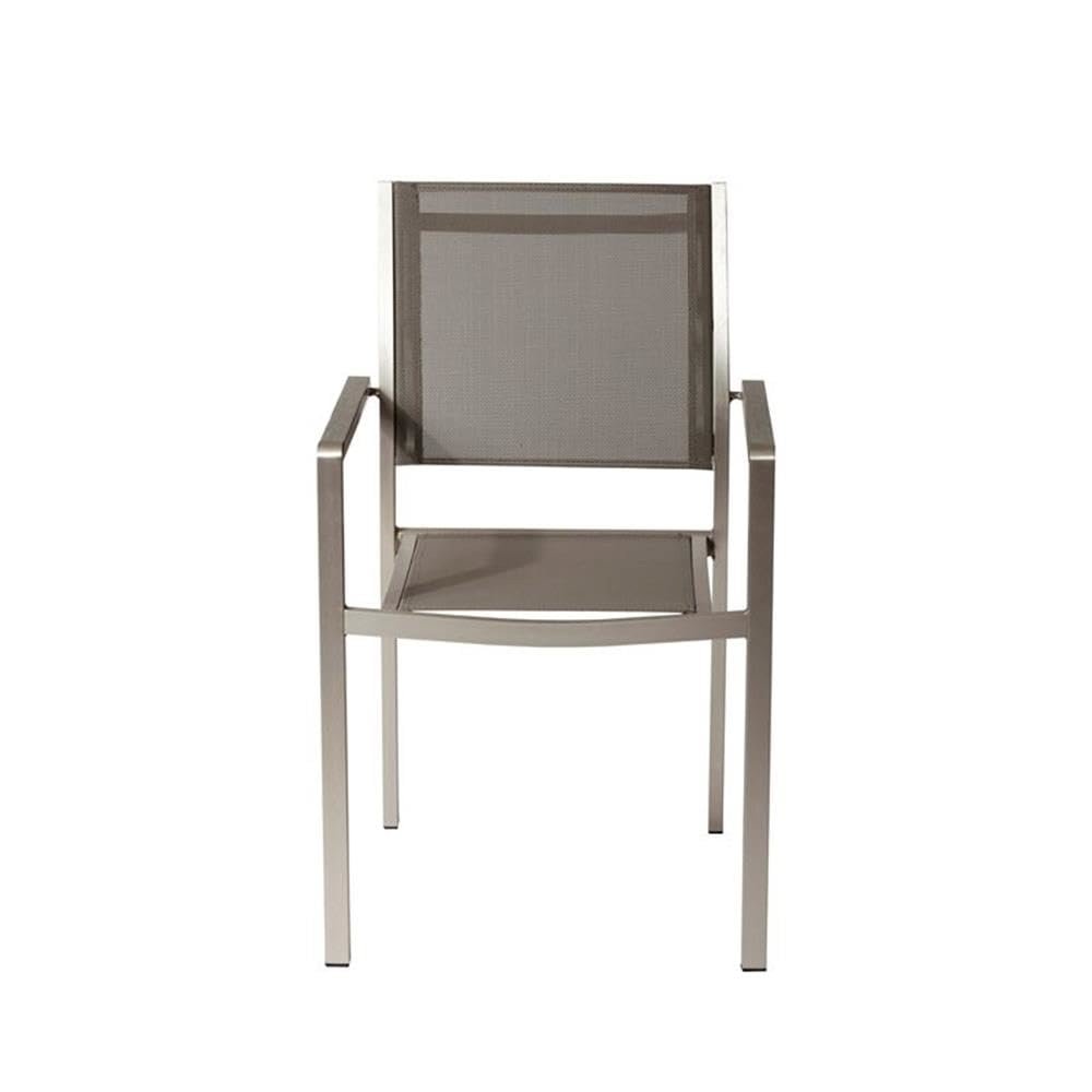 David Dining Chairs, Brushed Grey In Aluminum, Textilene. Picture 3
