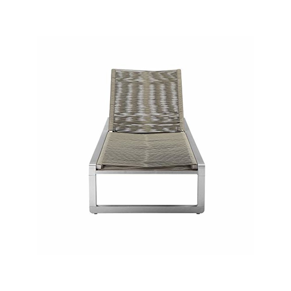 Bella Lounger Chair, Grey In Aluminum, Rope. Picture 2