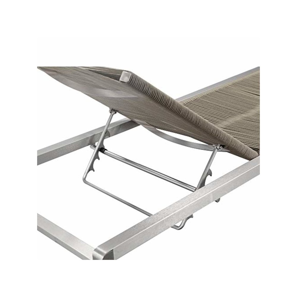 Bella Lounger Chair, Grey In Aluminum, Rope. Picture 5
