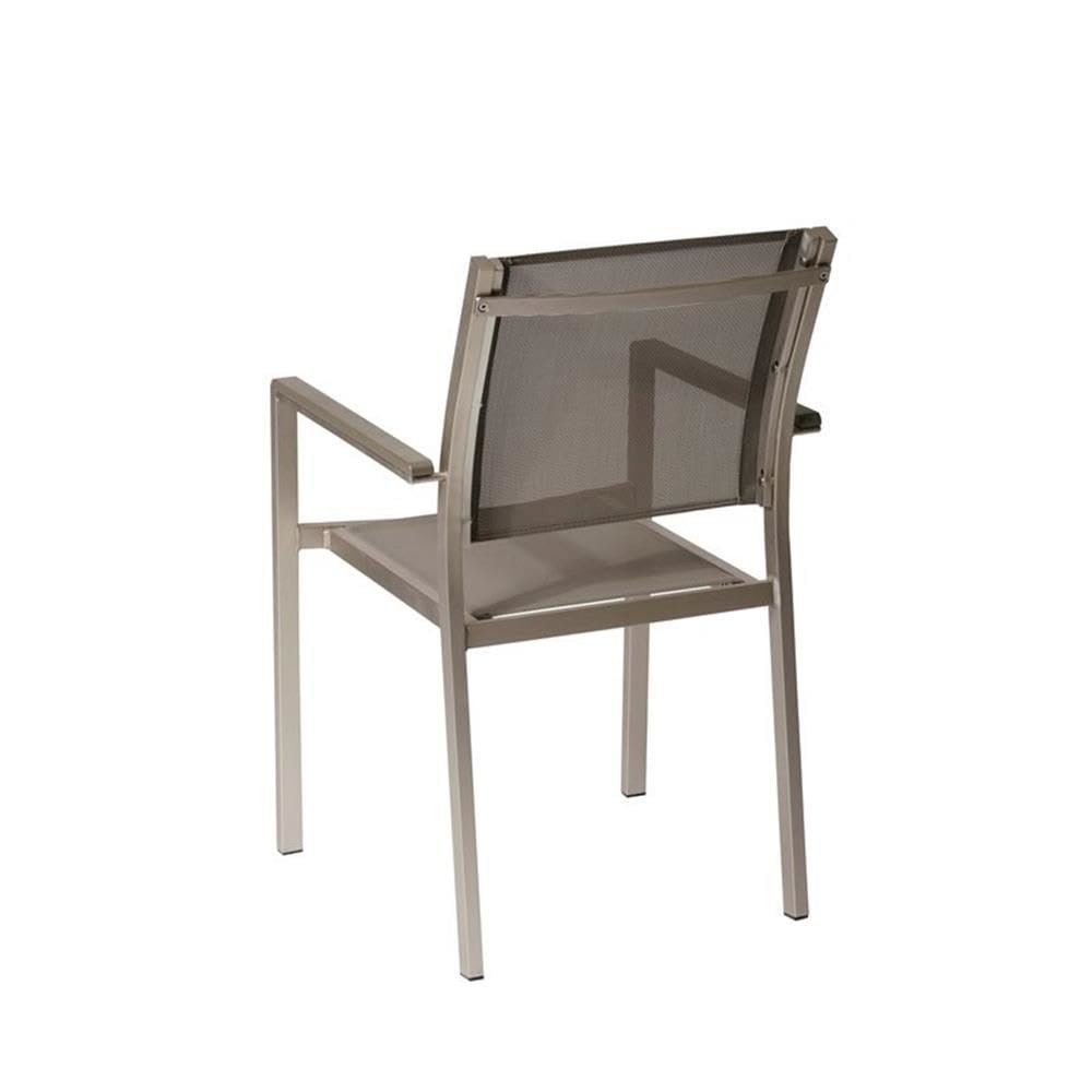 David Dining Chairs, Brushed Grey In Aluminum, Textilene. Picture 4