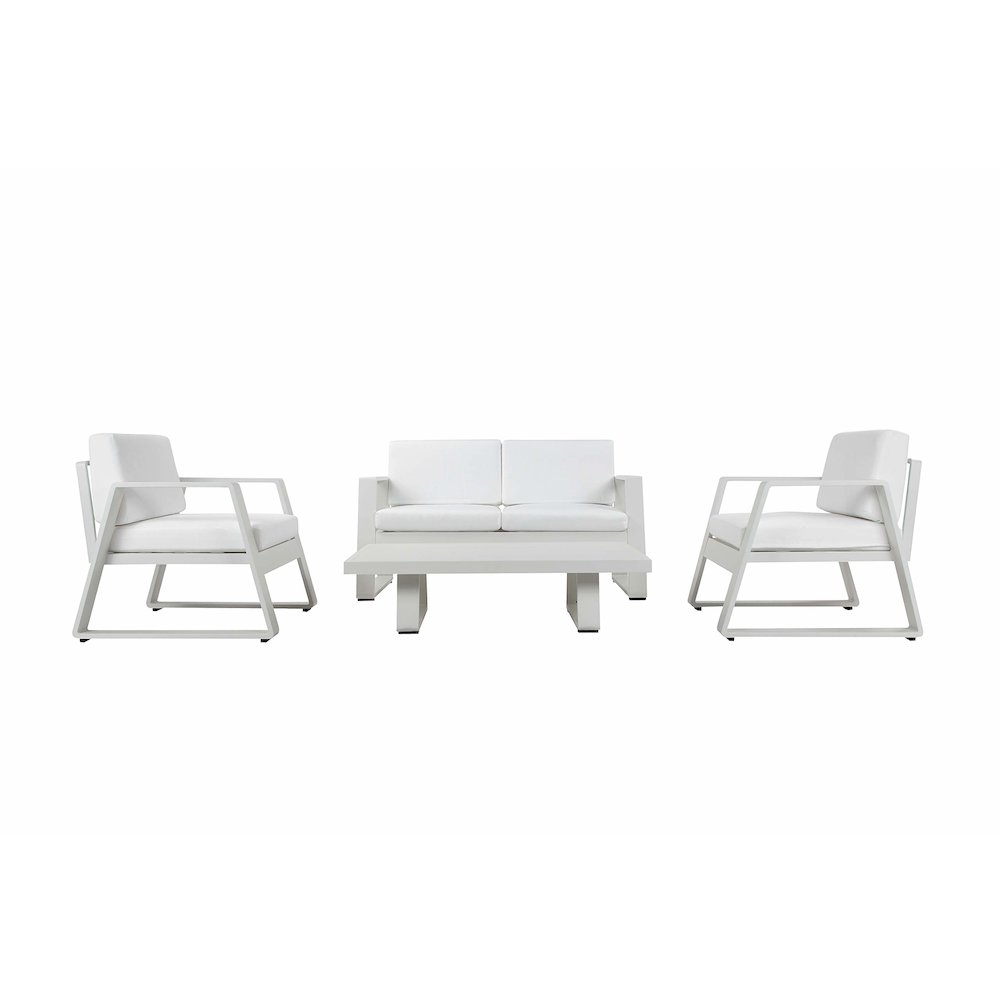 Air 4 Piece Set White In Aluminum. Picture 1