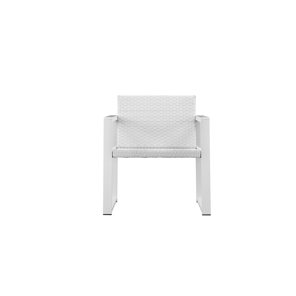 Chester Chair, White & White In Aluminum, Rattan. Picture 6