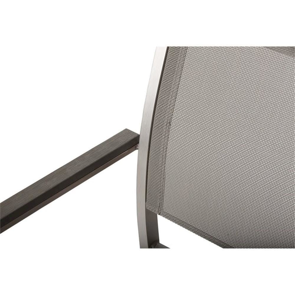 David Dining Chairs, Brushed Grey In Aluminum, Textilene. Picture 5