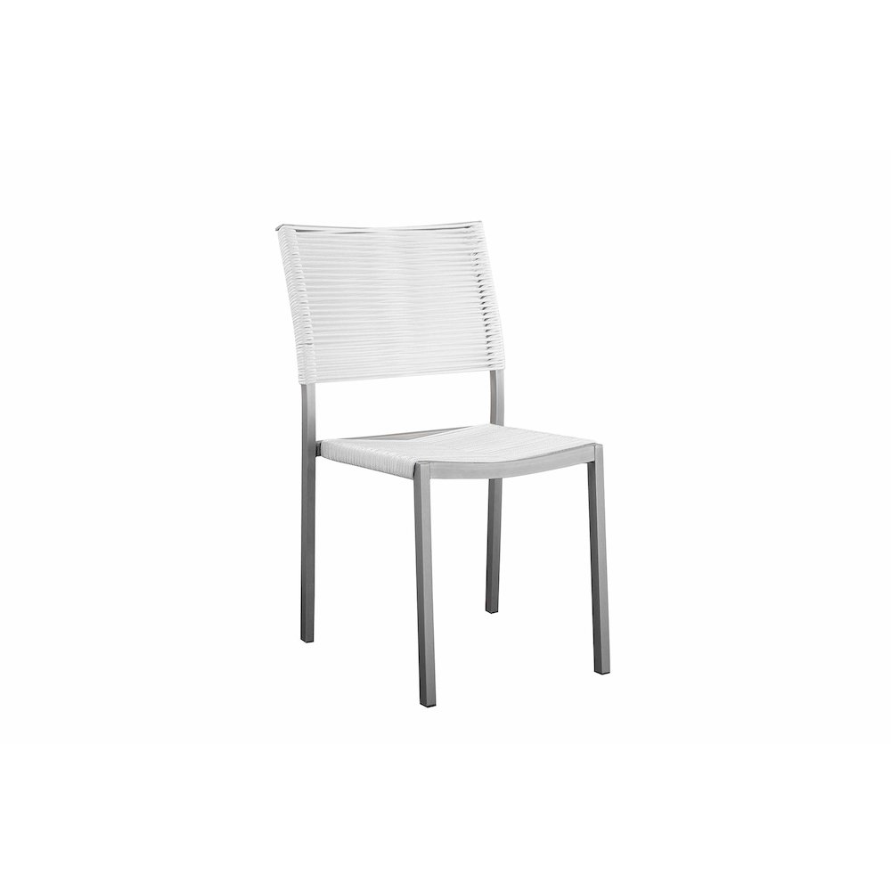 Bella 7 Piece Dining Furniture Set, Grey In Aluminum, Rope. Picture 3