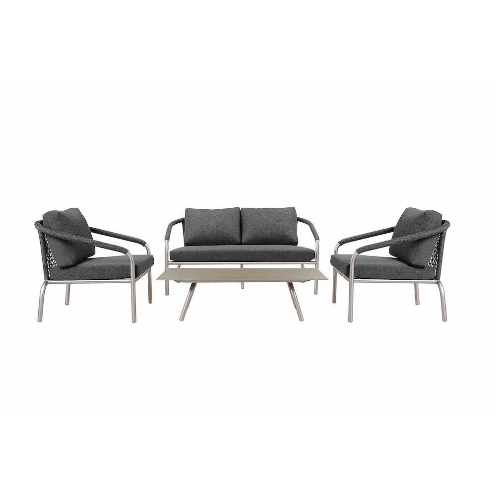 Chelsea 4 Piece Set Slate In Aluminum, Rope. Picture 1