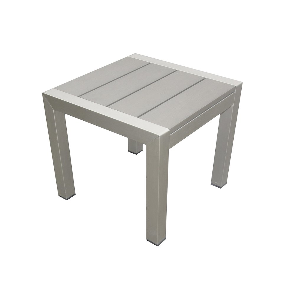 Joseph Side Table, Grey In Aluminum, Polyresin. Picture 1