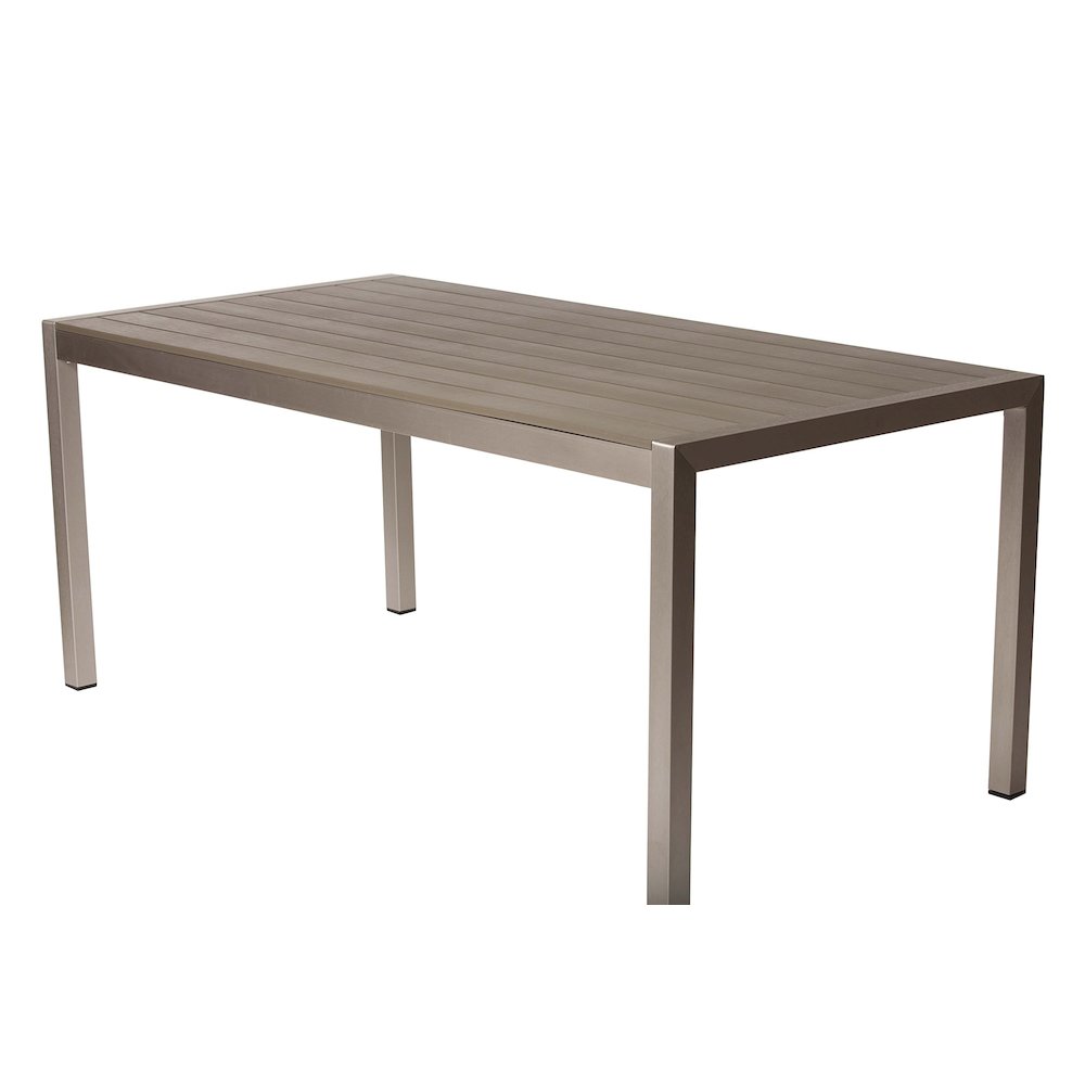 David 7 Piece Dining Set, Brushed Grey In Aluminum, Textilene. Picture 6