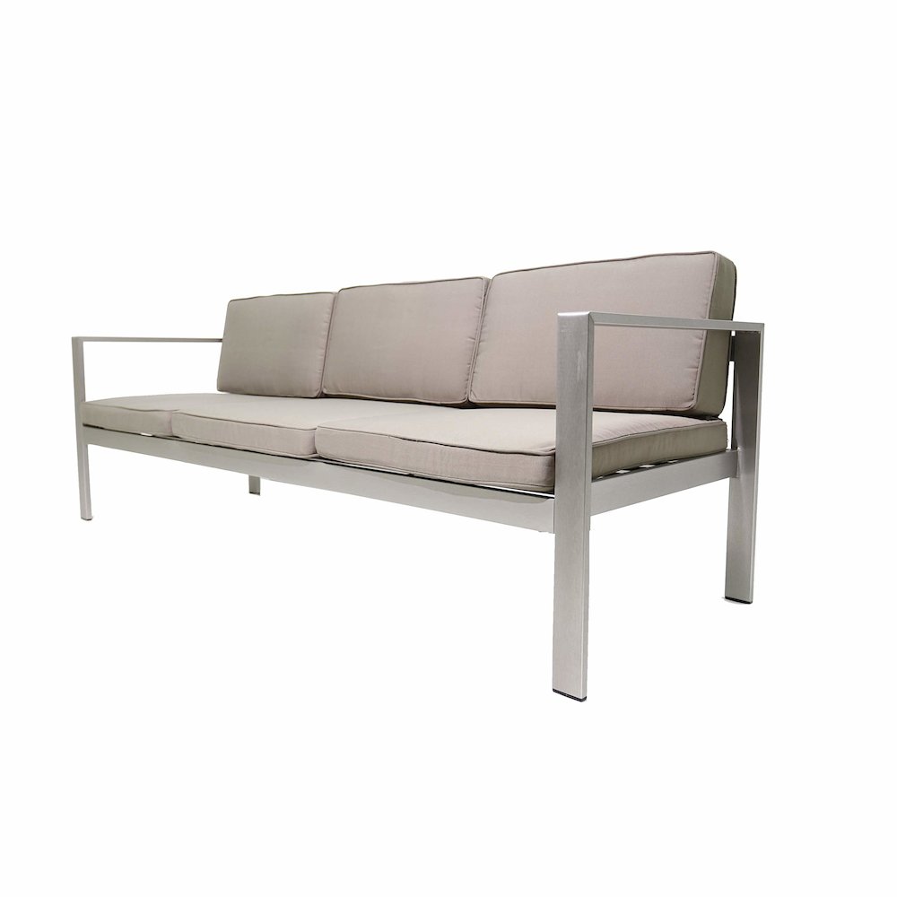 Karen 3 Seater, Grey In Aluminum, Polyresin. Picture 6