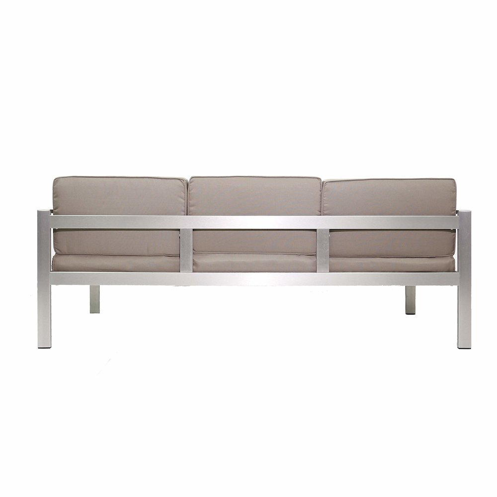 Karen 3 Seater, Grey In Aluminum, Polyresin. Picture 4