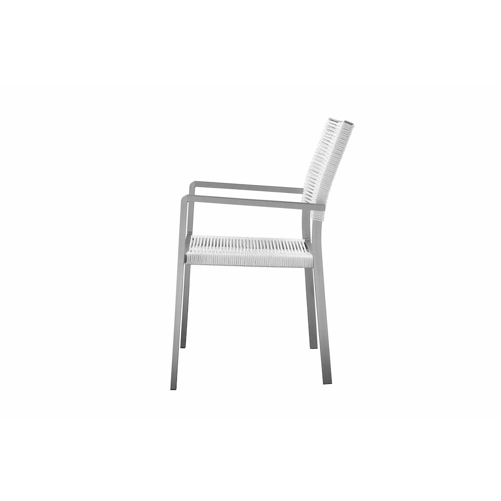 Bella 7 Piece Dining Furniture Set, Grey In Aluminum, Rope. Picture 4