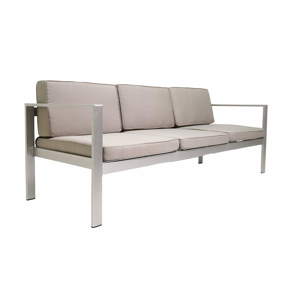 Karen 3 Seater, Grey In Aluminum, Polyresin. Picture 7