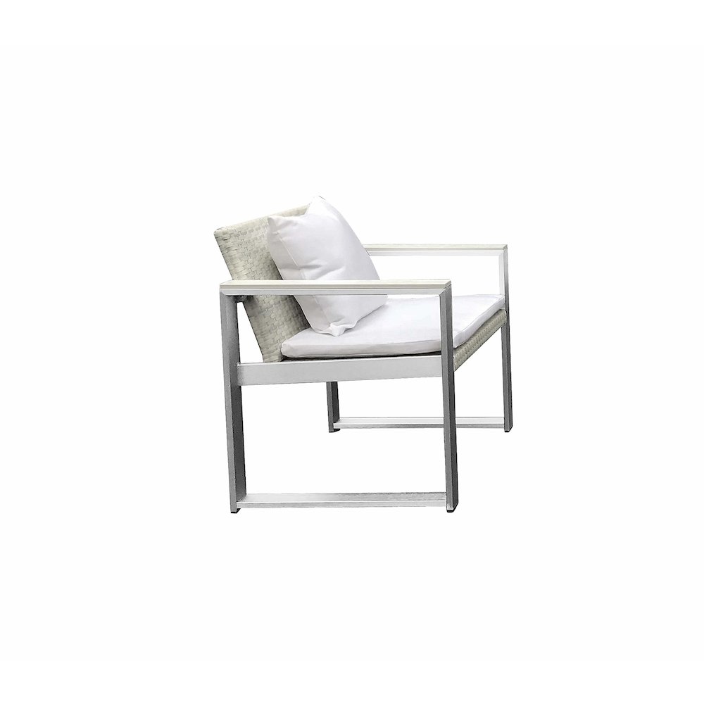 Chester Chair, Brushed White In Aluminum, Rattan. Picture 3