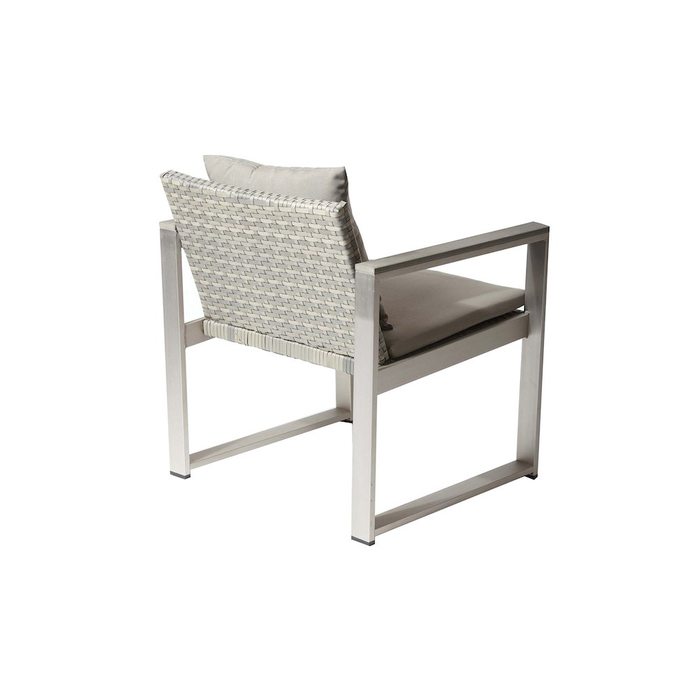Chester Chair, Brushed Grey In Aluminum, Rattan. Picture 5