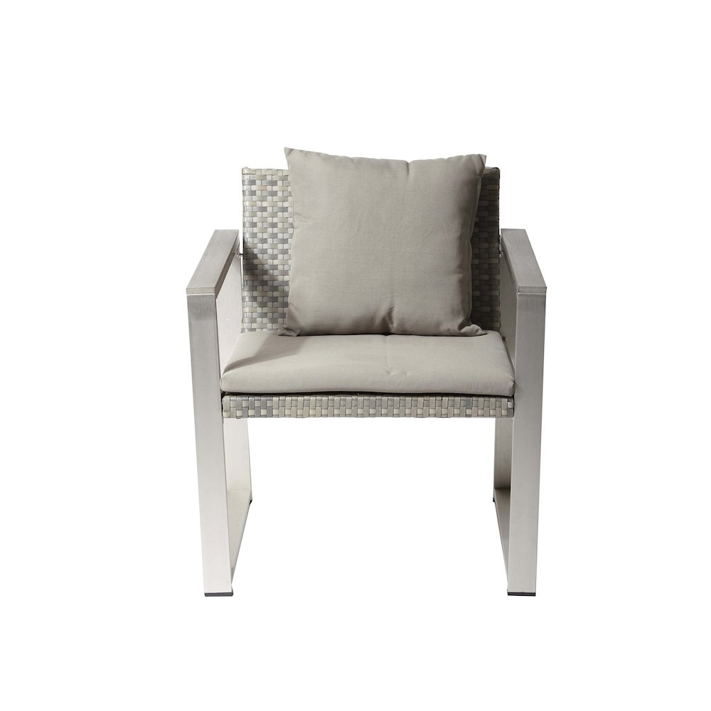 Chester Chair, Brushed Grey In Aluminum, Rattan. Picture 3