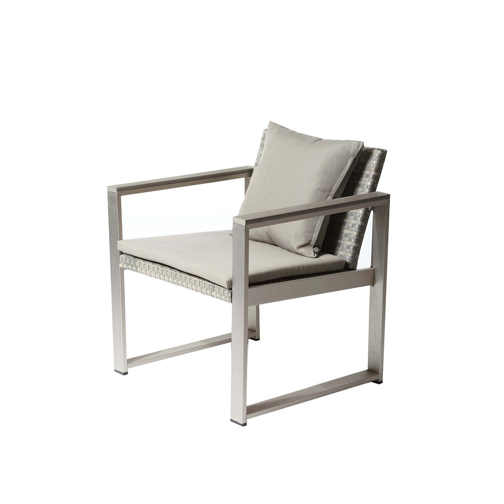 Chester Chair, Brushed Grey In Aluminum, Rattan. Picture 1