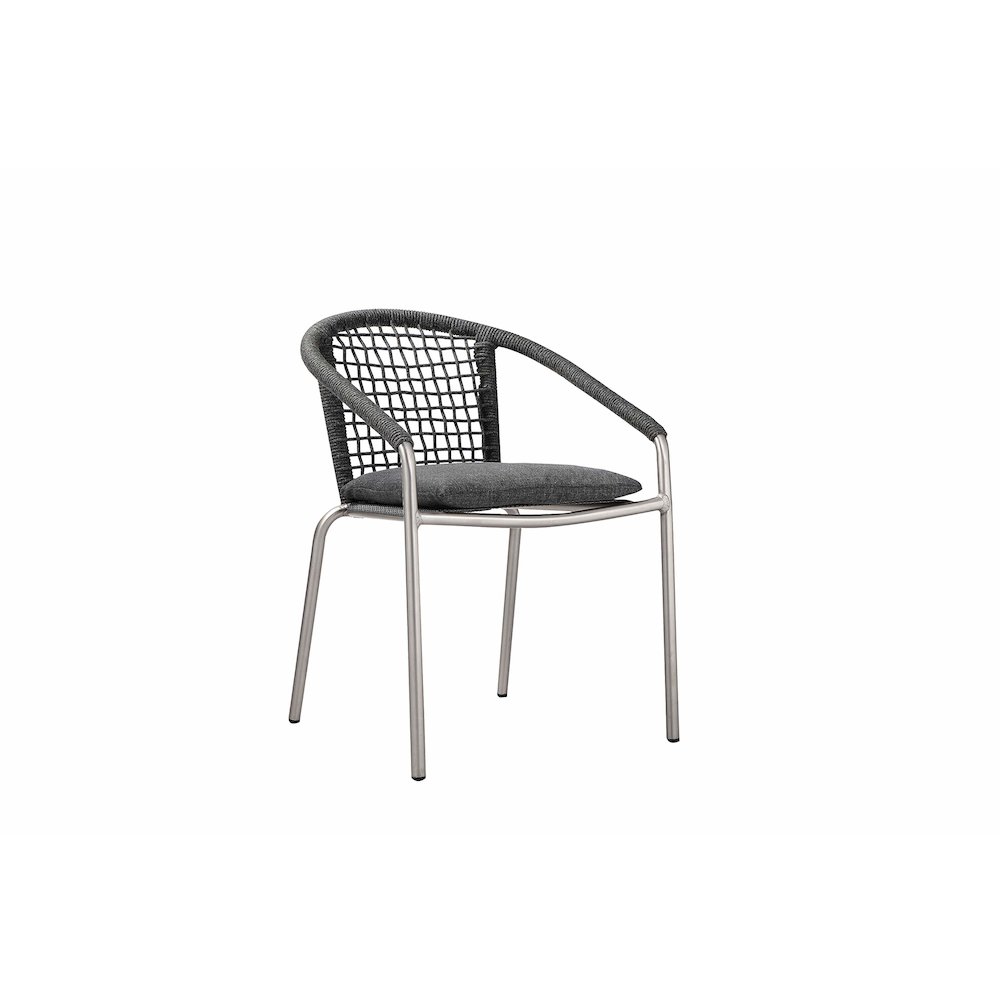 Chelsea 7 Piece Dining Set Slate In Aluminum, Rope. Picture 6