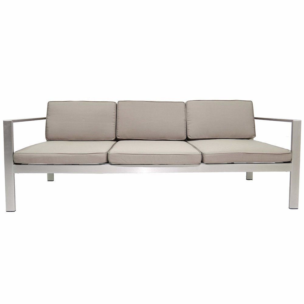 Karen 3 Seater, Grey In Aluminum, Polyresin. Picture 1
