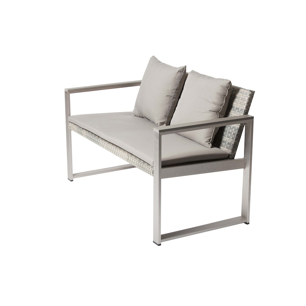 Chester Sofa Brushed Grey In Aluminum, Rattan. Picture 3