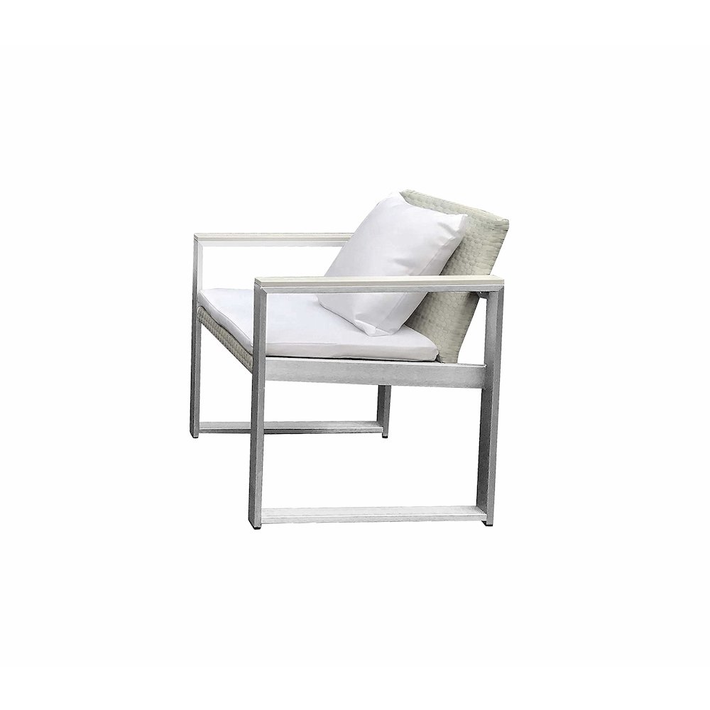 Chester Chair, Brushed White In Aluminum, Rattan. Picture 4