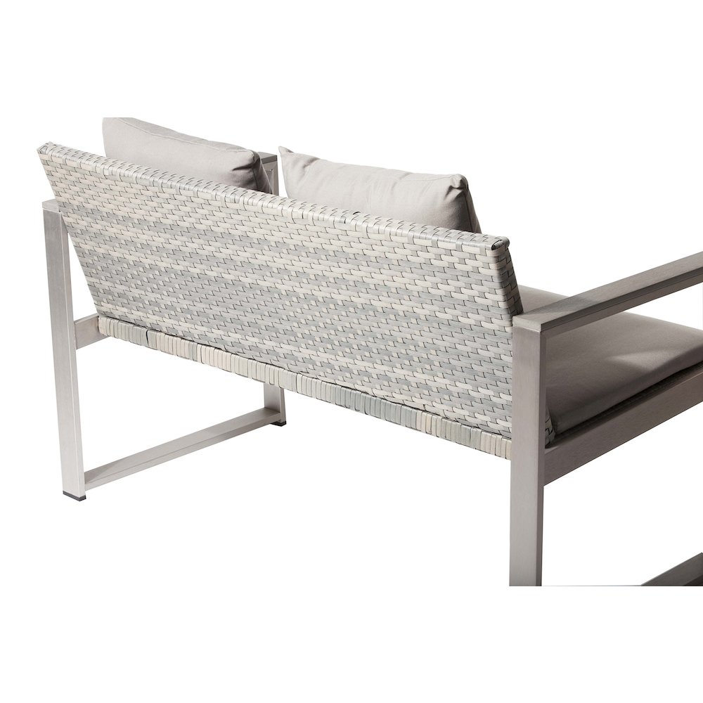 Chester Sofa Brushed Grey In Aluminum, Rattan. Picture 4