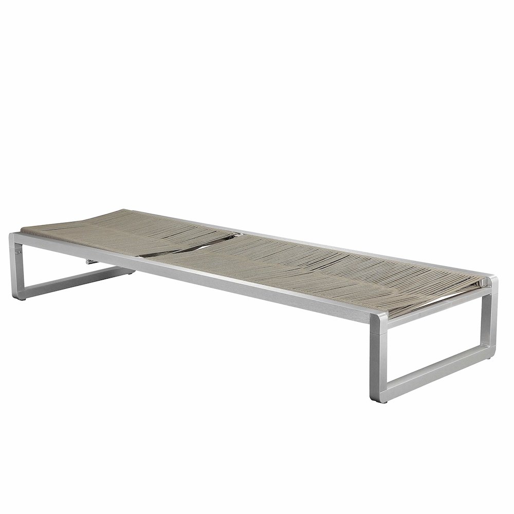 Bella Lounger Chair, Grey In Aluminum, Rope. Picture 4