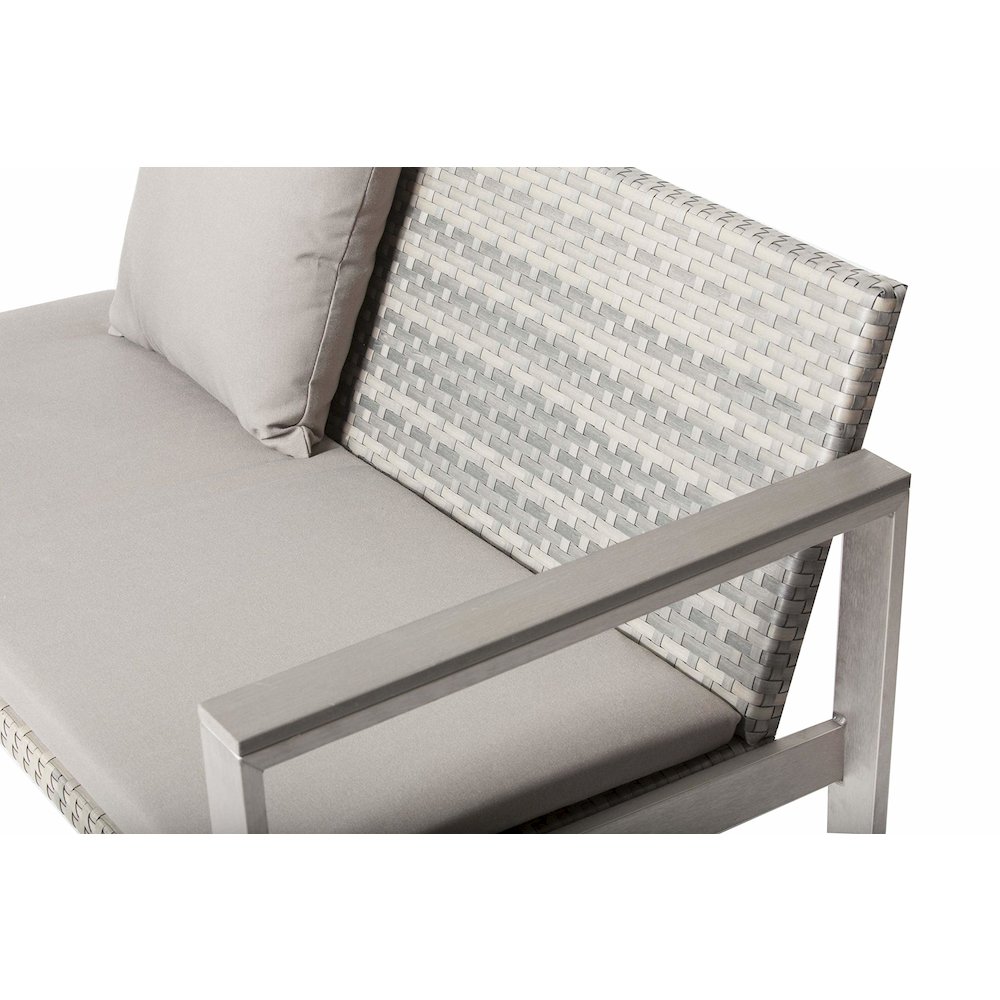 Chester Sofa Brushed Grey In Aluminum, Rattan. Picture 5