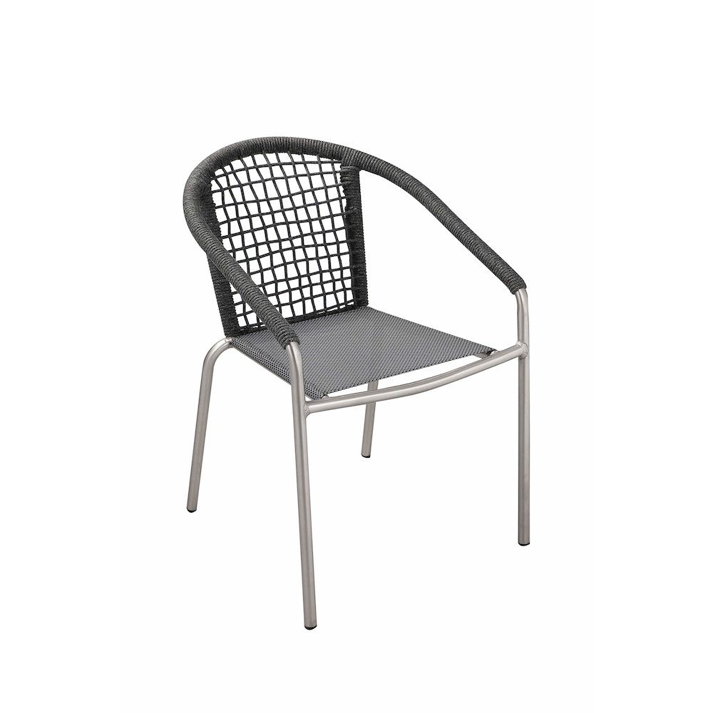Chelsea 7 Piece Dining Set Slate In Aluminum, Rope. Picture 9