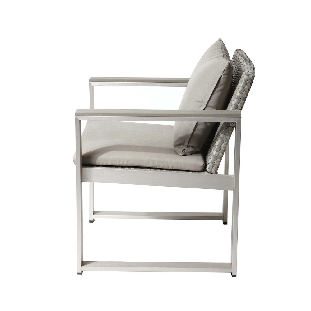 Chester Chair, Brushed Grey In Aluminum, Rattan. Picture 4