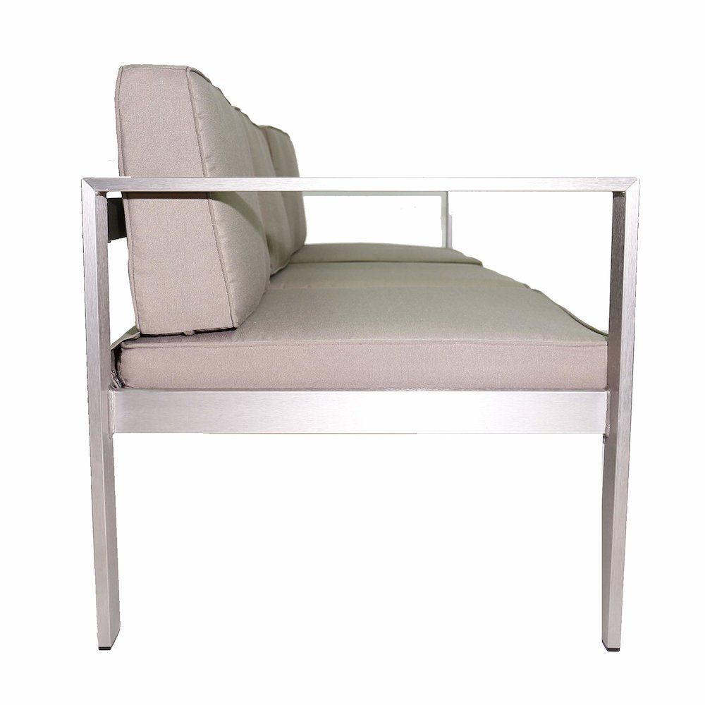 Karen 3 Seater, Grey In Aluminum, Polyresin. Picture 3