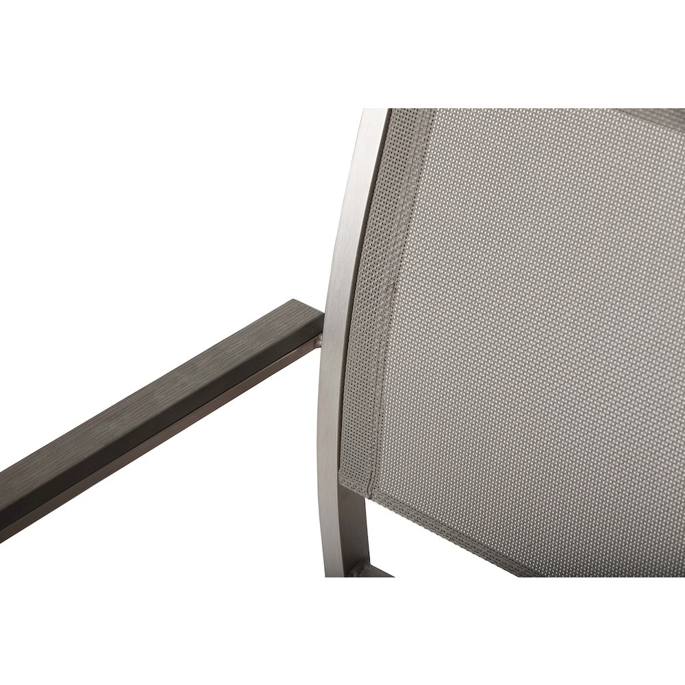 David 7 Piece Dining Set, Brushed Grey In Aluminum, Textilene. Picture 4
