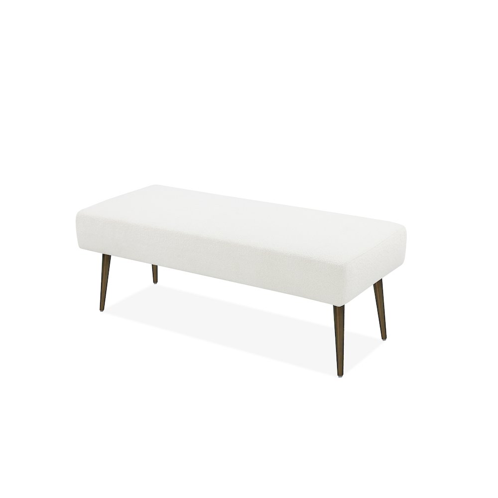 Avah Bench Boucle White. Picture 1