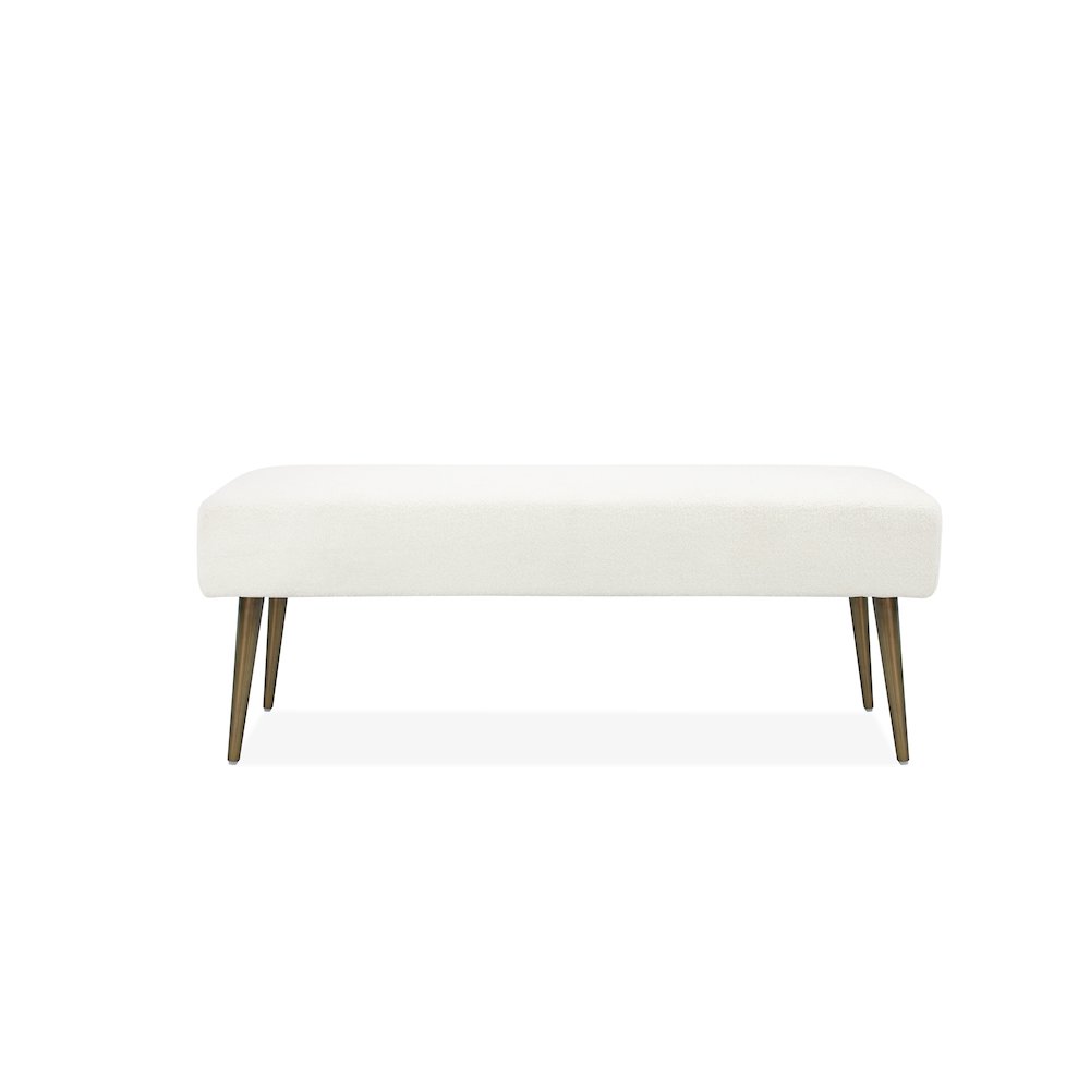 Avah Bench Boucle White. Picture 2