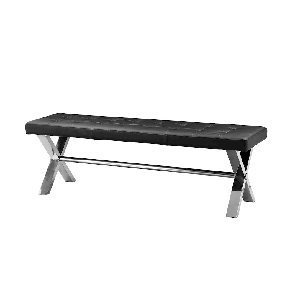 Beverly Bench Faux Leather Black. Picture 1
