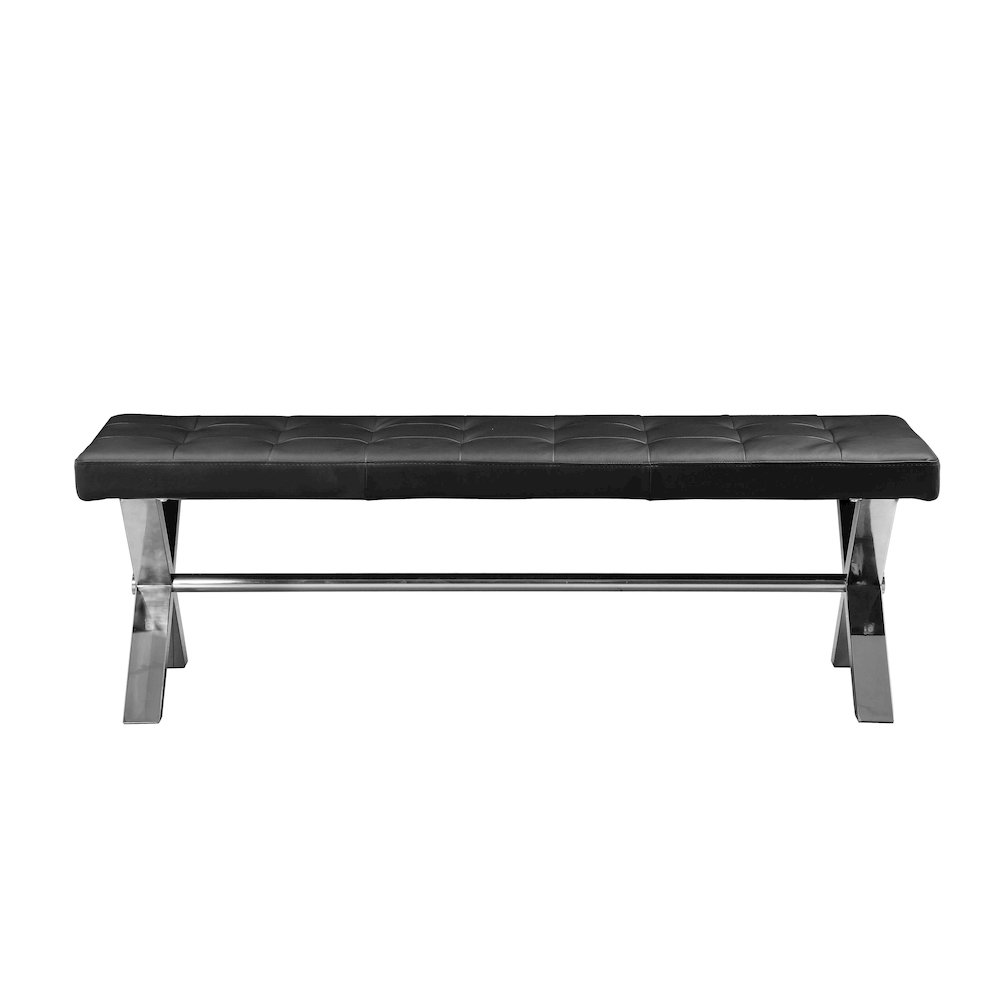 Beverly Bench Faux Leather Black. Picture 2