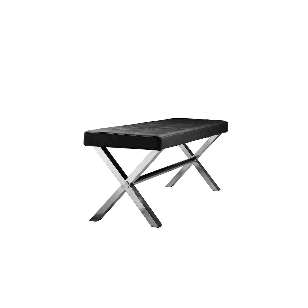 Beverly Bench Faux Leather Black. Picture 3