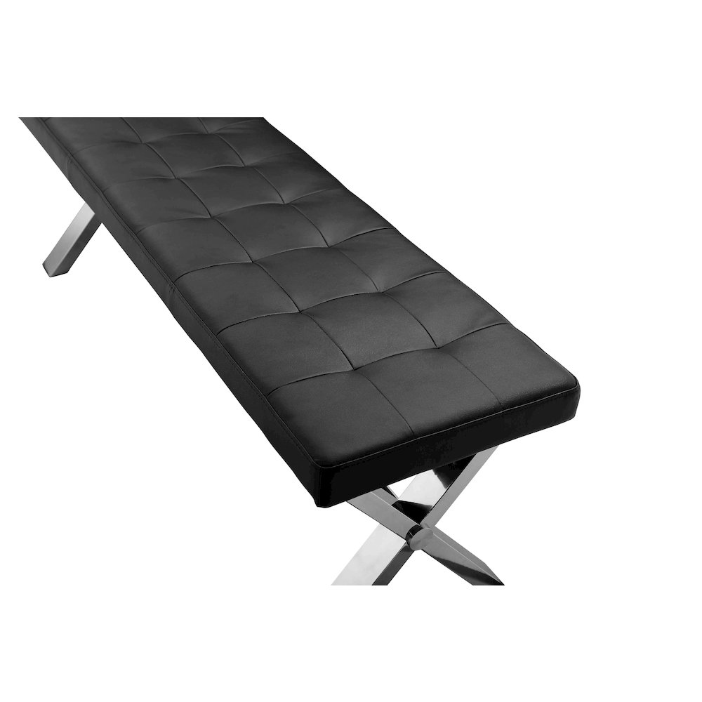 Beverly Bench Faux Leather Black. Picture 5