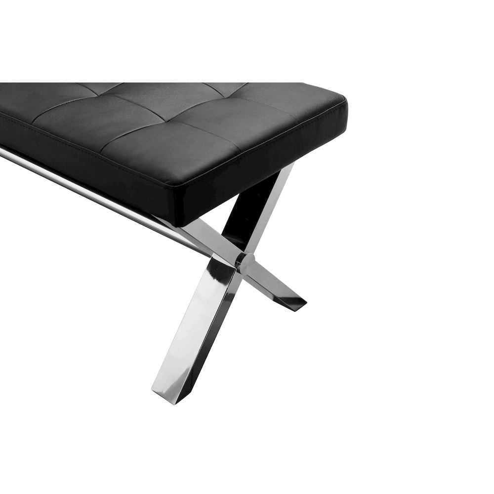 Beverly Bench Faux Leather Black. Picture 6