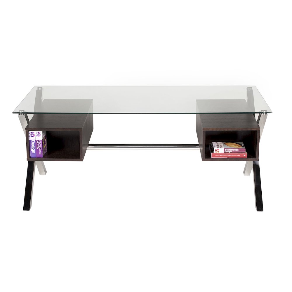 Beverli Desk Large Espresso. Picture 1