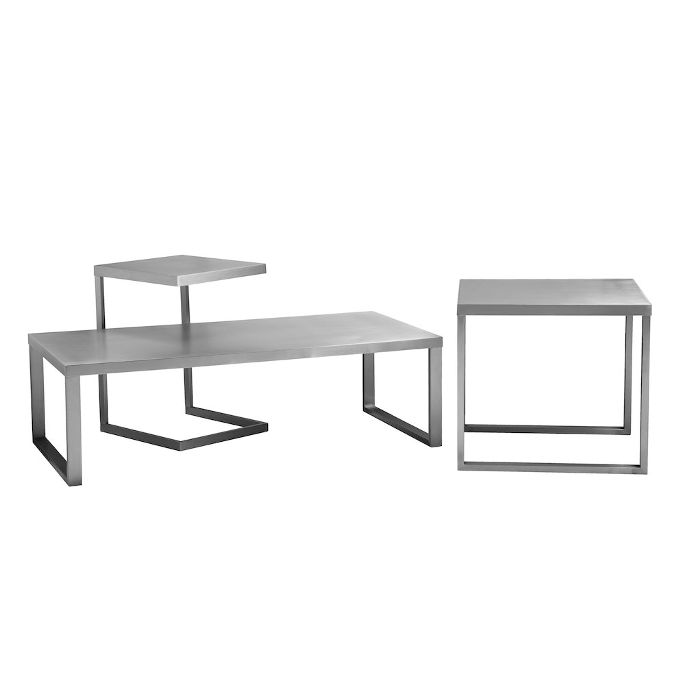 Clark Tray Table Brushed Metal. Picture 4