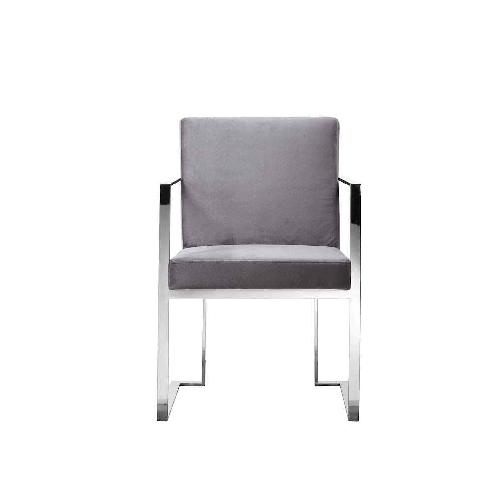 Dexter Arm Chair Velvet Silver. Picture 2